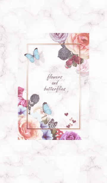 [LINE着せ替え] 花と舞う蝶♥バイオレット04_1の画像1