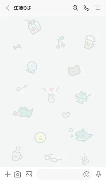 [LINE着せ替え] 指ハート2♥ブルーグリーン05_1の画像2