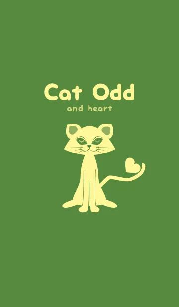 [LINE着せ替え] 猫のオッドとハート アイビーグリーンの画像1
