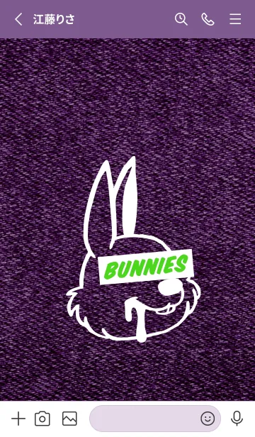 [LINE着せ替え] カラー デニム バニー 3の画像2