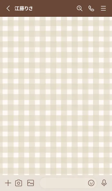 [LINE着せ替え] Gingham Check Natural Beige - SIMPLEの画像2