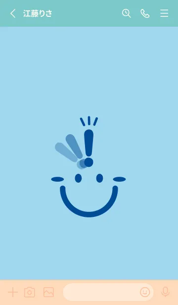 [LINE着せ替え] スマイル＆ヒラメキ スカイブルーの画像2