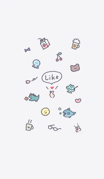 [LINE着せ替え] 指ハート2♥ウィスタリア07_1の画像1