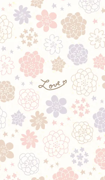 [LINE着せ替え] 北欧風 花と星14の画像1