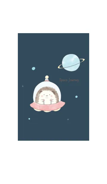 [LINE着せ替え] ハリネズミと宇宙 -ネイビー-の画像1