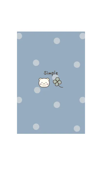[LINE着せ替え] くすみカラー♡くま -ブルー- ドットの画像1