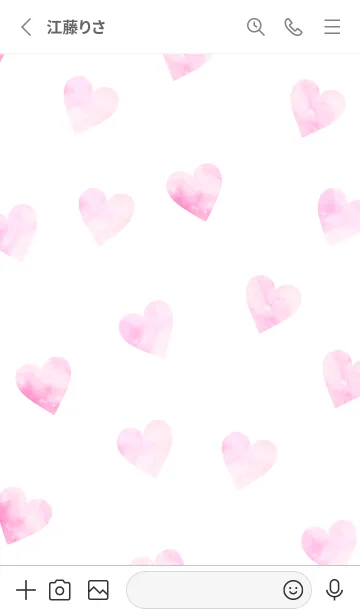 [LINE着せ替え] WatercolorHeart - PINKWHITE 17の画像2