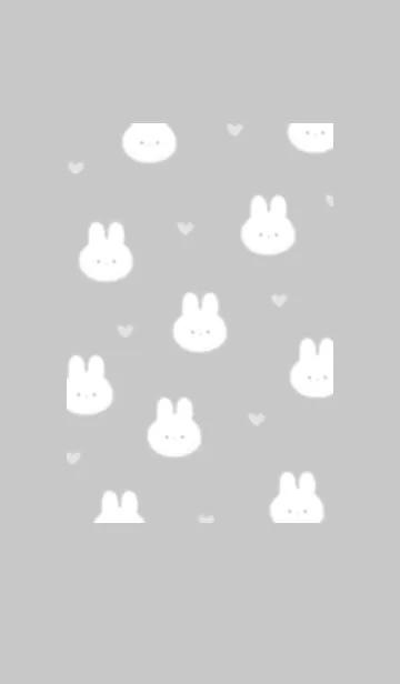 ウサギとハート♥gray02_1の着せ替えメイン画像