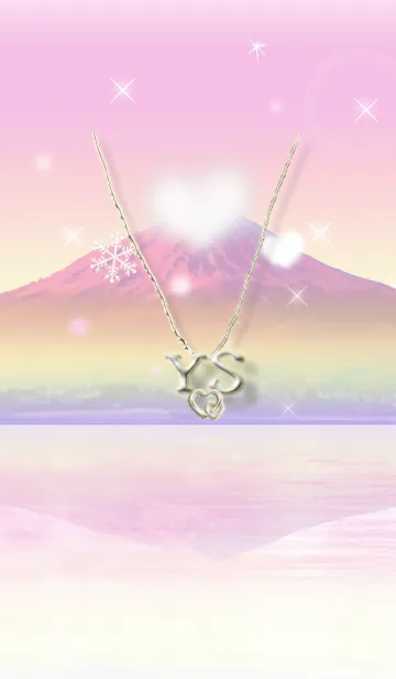 [LINE着せ替え] イニシャル27 Y&S （ハートの雲と富士山）の画像1