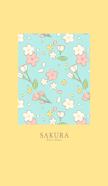 [LINE着せ替え] SAKURA flower shower yellowの画像1
