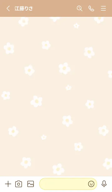 [LINE着せ替え] Floret Pattern - 02-02 Beige Ver.iの画像2