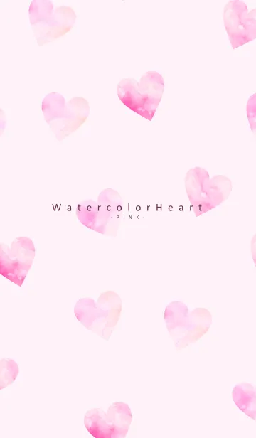 [LINE着せ替え] WatercolorHeart - PINK 17の画像1
