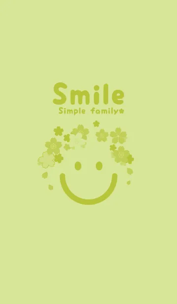 [LINE着せ替え] スマイル＆桜 若菜色の画像1