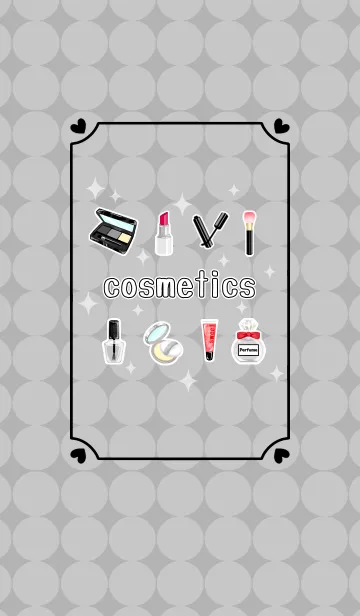 [LINE着せ替え] Cosmetics theme☆light gray（修正版）の画像1