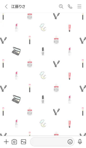 [LINE着せ替え] Cosmetics theme☆light gray（修正版）の画像2