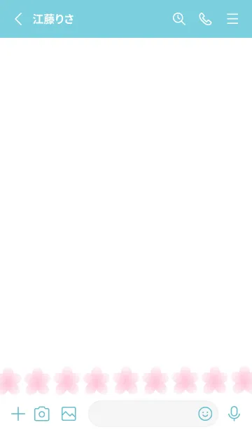 [LINE着せ替え] サクラ咲くノート/ターコイズブルーの画像2