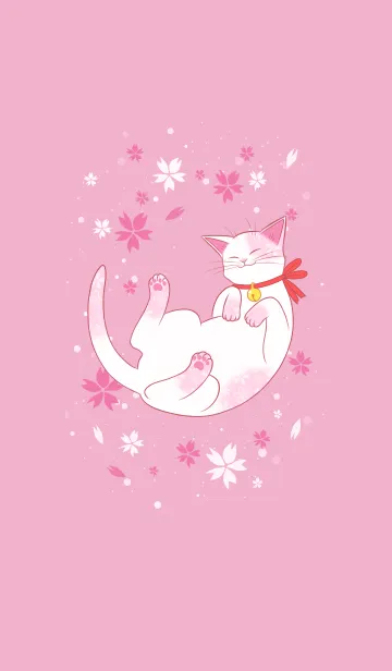 [LINE着せ替え] 桜三毛猫の画像1