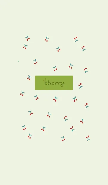 [LINE着せ替え] cherry_pattern #naturalgreenの画像1