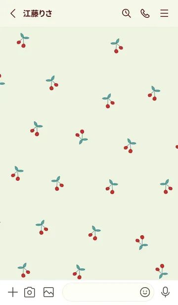 [LINE着せ替え] cherry_pattern #naturalgreenの画像2