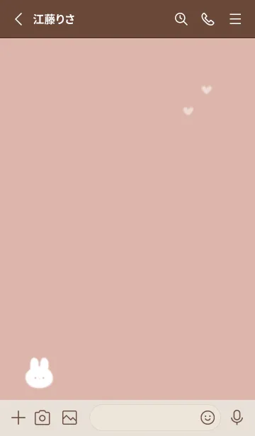 [LINE着せ替え] ウサギとハート♥pinkbeige13_1の画像2