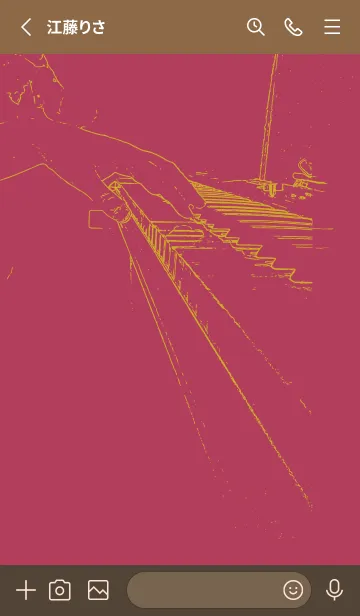 [LINE着せ替え] ピアノ演奏  ワインレッドの画像2