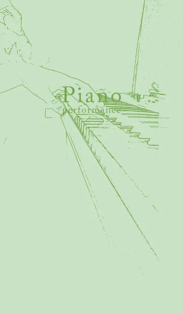 [LINE着せ替え] ピアノ演奏  シルバーグリーンの画像1