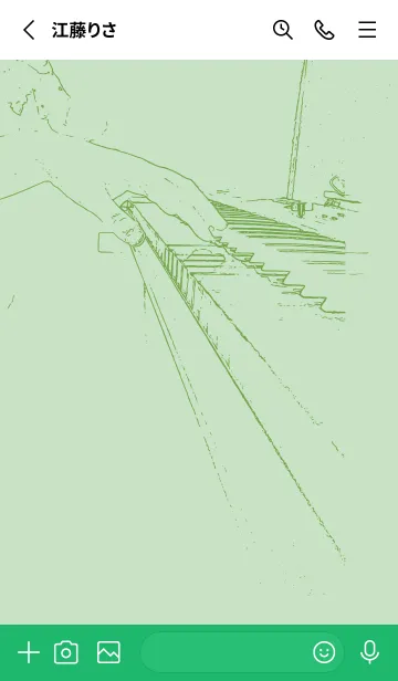 [LINE着せ替え] ピアノ演奏  シルバーグリーンの画像2