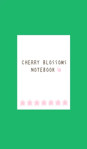 [LINE着せ替え] サクラ咲くノート/グリーン/ホワイトの画像1