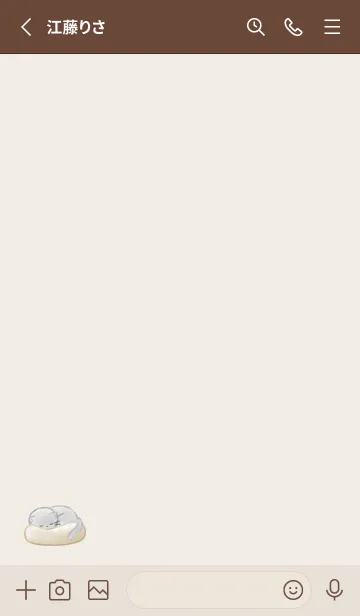 [LINE着せ替え] おやすみ子猫 -ベージュ-の画像2