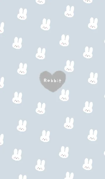 [LINE着せ替え] もこもこうさぎがいっぱい♪ブルーの画像1