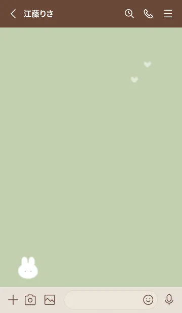 [LINE着せ替え] ウサギとハート♥pistachiogreen08_1の画像2