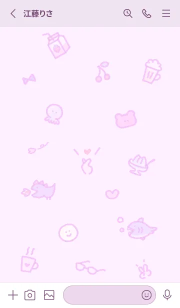 [LINE着せ替え] 指ハート2♥ピンクパープル11_1の画像2