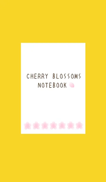 [LINE着せ替え] サクラ咲くノート/イエロー/朱色の画像1