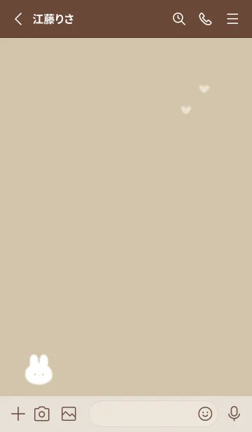 [LINE着せ替え] ウサギとハート♥beige06_1の画像2