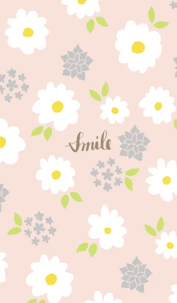 [LINE着せ替え] 白とグレーの花27の画像1