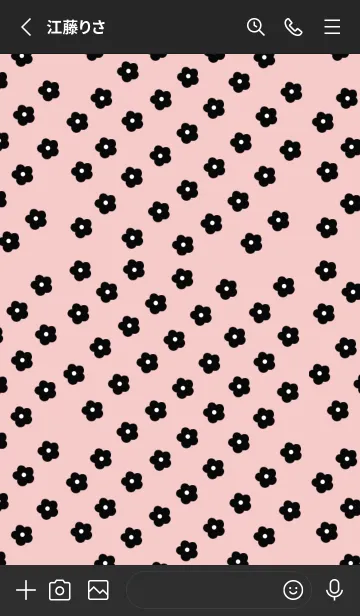 [LINE着せ替え] natural flower(black pink)の画像2
