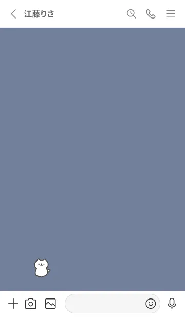 [LINE着せ替え] ねこ。グレーブルーの画像2