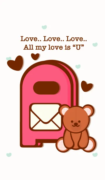 [LINE着せ替え] Cute Cute love letter 2の画像1