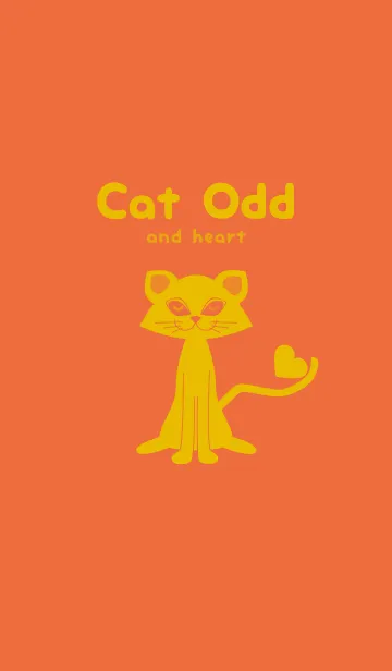 [LINE着せ替え] 猫のオッドとハート 柿色の画像1