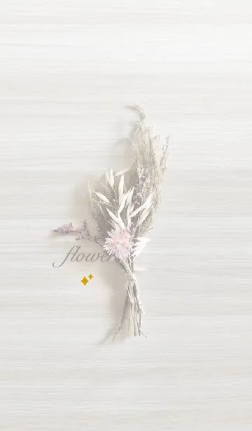 [LINE着せ替え] 花 キラキラ<モスグレー>の画像1