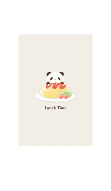 [LINE着せ替え] パンダとオムライス -ブラウン-の画像1