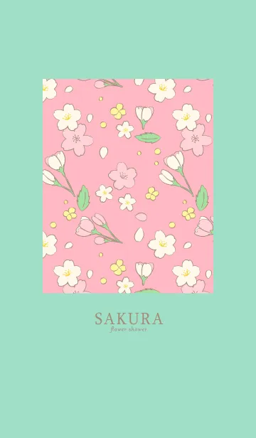 [LINE着せ替え] SAKURA flower shower emeraldの画像1