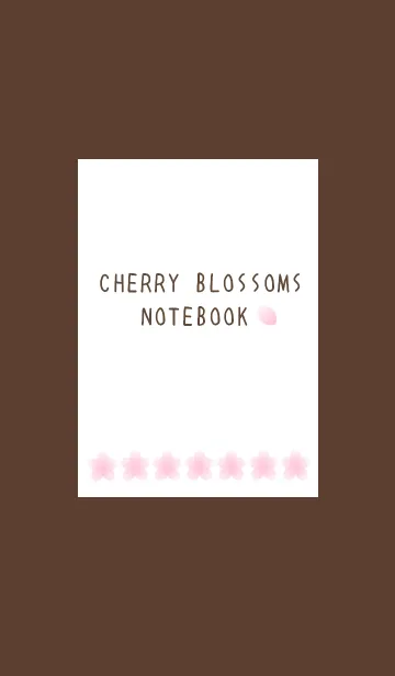 [LINE着せ替え] サクラ咲くノート/チョコレートカラーの画像1