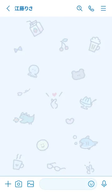 [LINE着せ替え] 指ハート2♥ブルー15_1の画像2