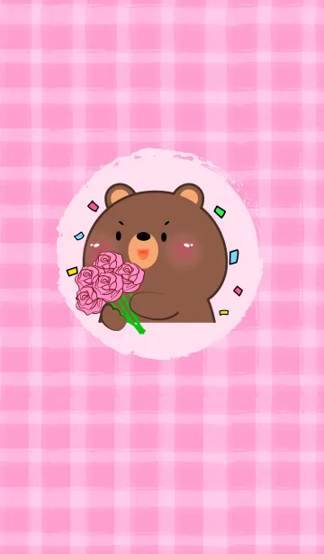 [LINE着せ替え] Simple Bear and Pink Theme (JP)の画像1