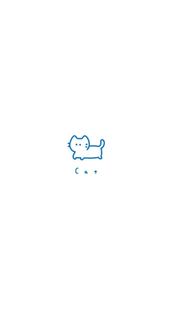 [LINE着せ替え] ねこ. ブルーホワイトの画像1