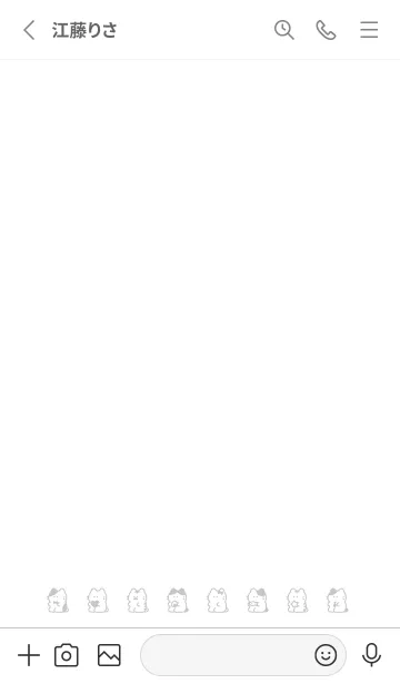 [LINE着せ替え] おすわり猫。白とグレーの画像2