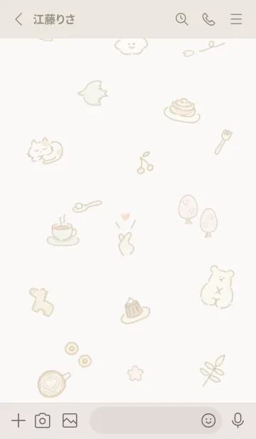 [LINE着せ替え] 「Fika」桜✿beige05_1の画像2