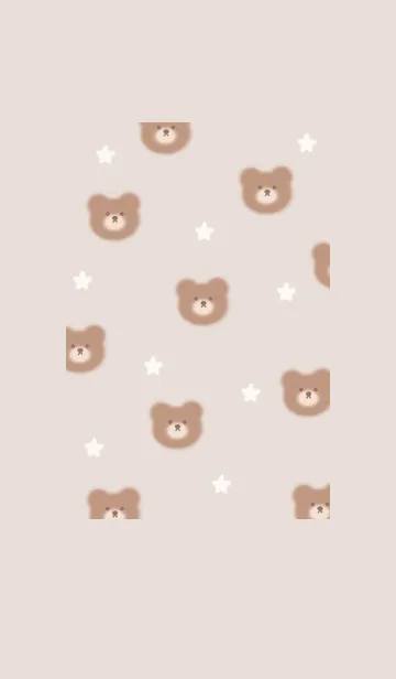 [LINE着せ替え] クマと星★ピンクブラウン10_1の画像1