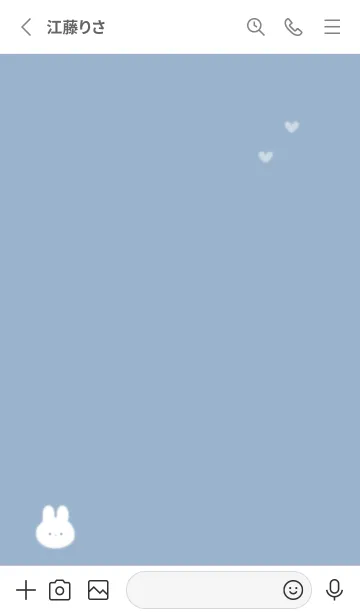 [LINE着せ替え] ウサギとハート♥powderblue15_1の画像2